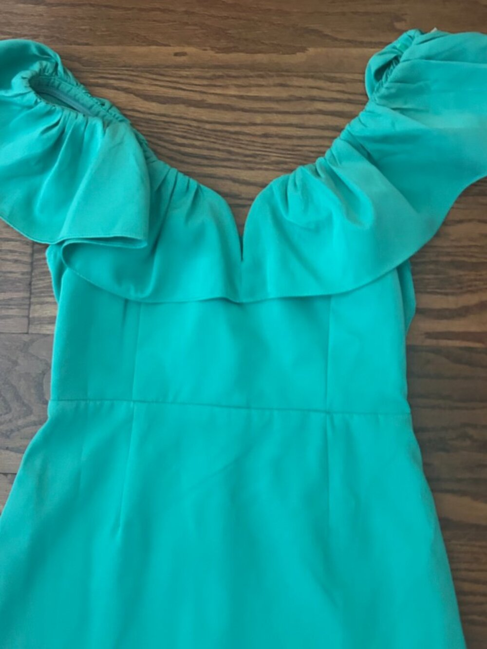 DO+BE Teal Ruffle-Shoulder Mini Dress - Picture 5 of 13